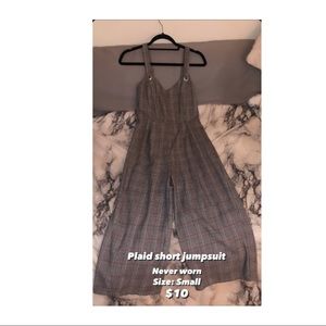 Plaid Short Jumpsuit